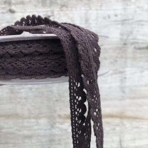 Koronka bawełniana brązowa