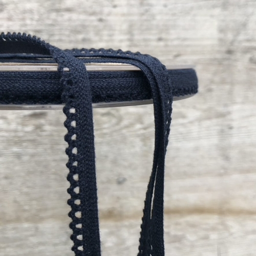 Tasiemka Koronka Bawełniana 10 Mm - Granatowa