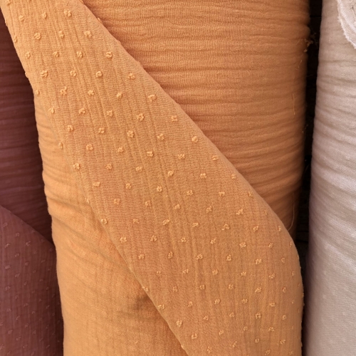 Muślin Plumeti Kolor Papaja - Muślin z Supełkami