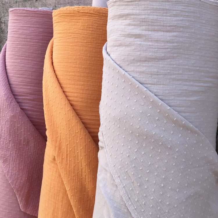 Muslin Plumeti Papaja - Muslin z Supełkami