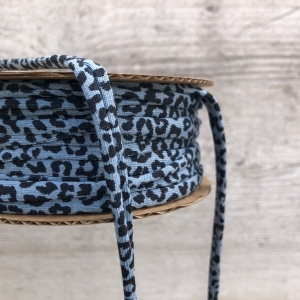 Sznurek Jersey Leopard - Niebieski
