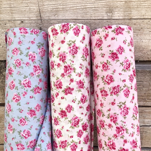 Tkanina bawełniana w róże