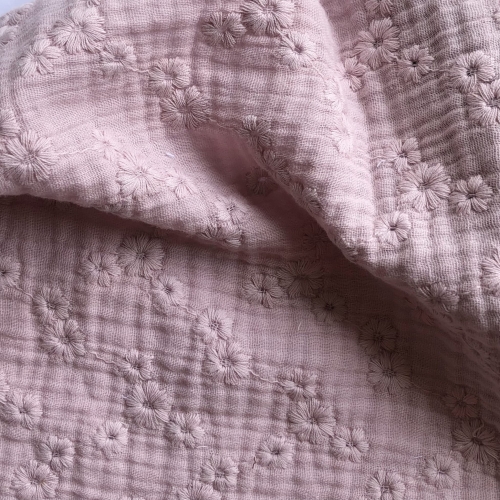 muślin różowy z haftem