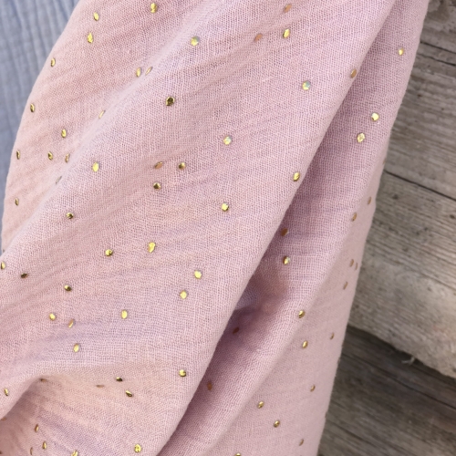 Muślin Gold Brudny róż