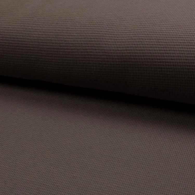 Jersey Materiał Waflowy w kolorze Brązowym