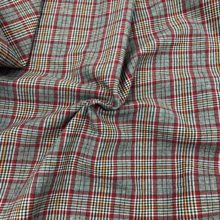 Bawełna w Kratkę w Kolorze Czerwieni