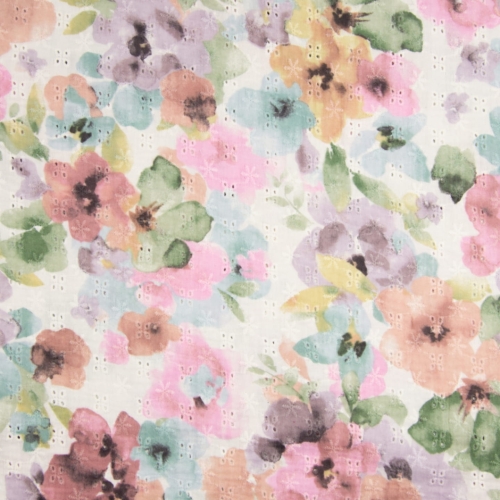 Muślin haftowany w kwiaty