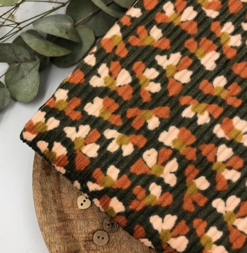 sztruks bawełniany w kwiaty