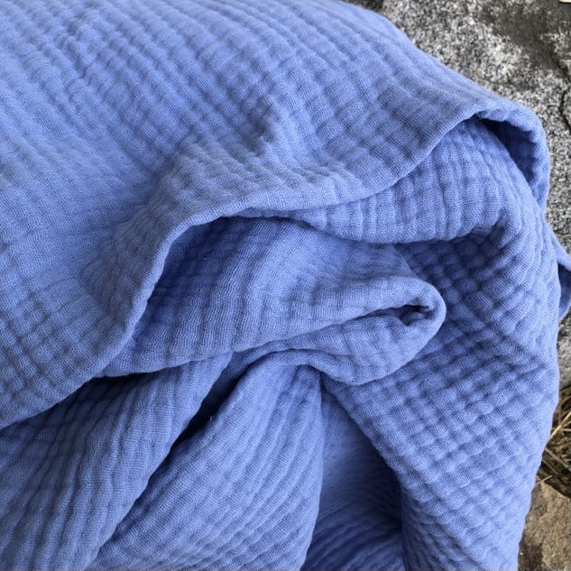 Muślin potrójny chabrowy