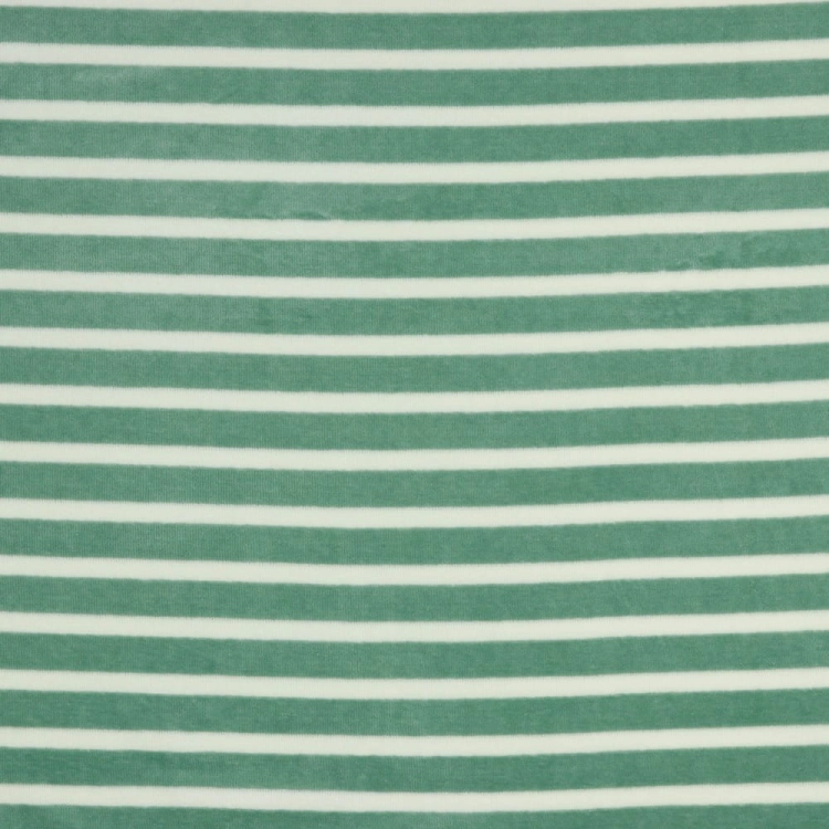 Welur w paski mięta