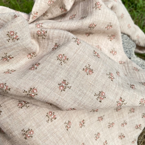 Muślin beżowy melanż