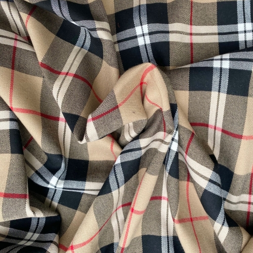 Tkanina w kratę Beż