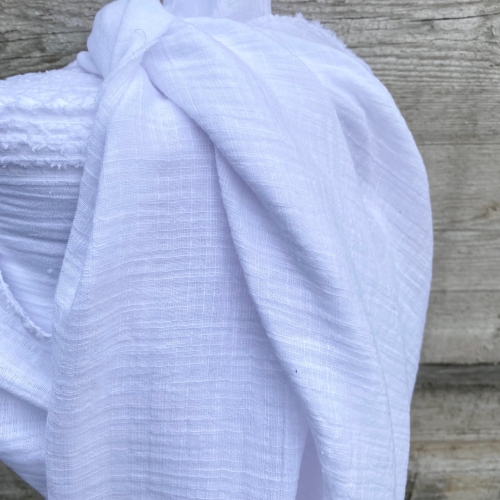 Muślin linen look biały