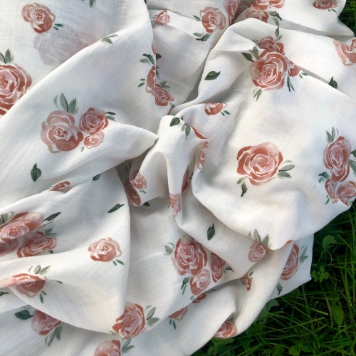 Muślin w róże