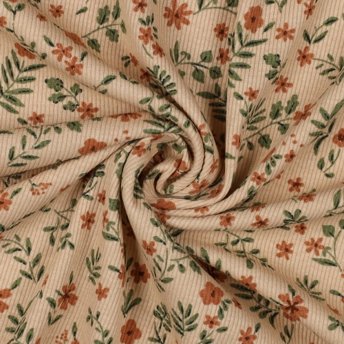 Dzianina prążkowana w kwiaty boso