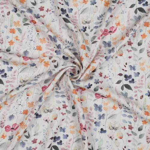 Tkanina wiskozowa w pastelowe kwiaty