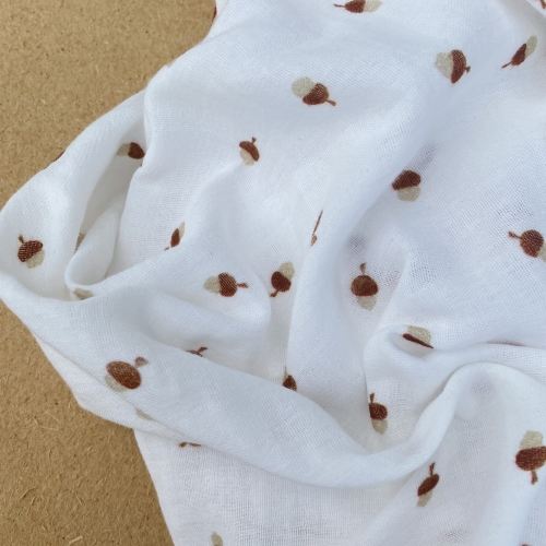 Muślin drukowany w żołędzie