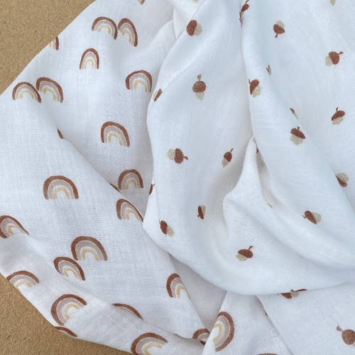 Muślin drukowany w tęcze
