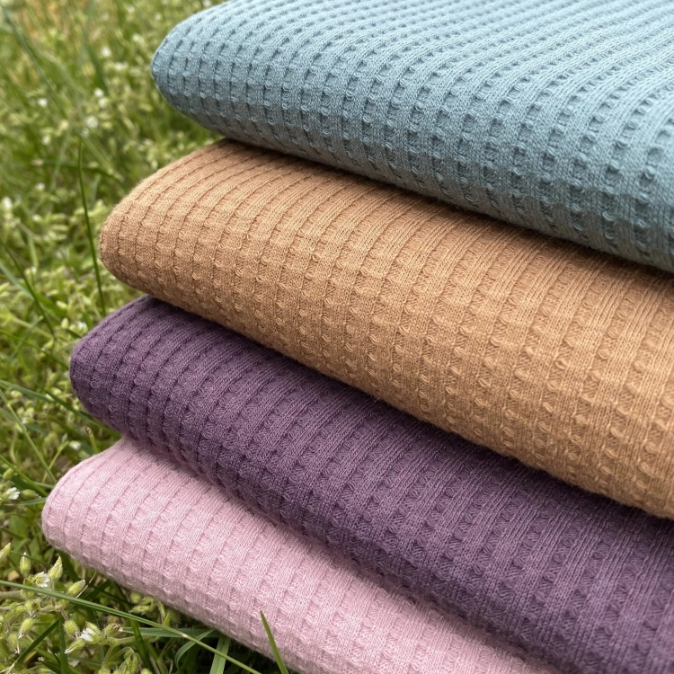 Jersey waflowy w kolorze jagodowym