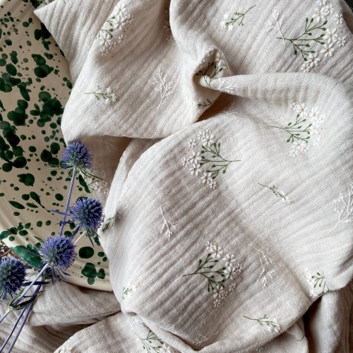 Muślin w drobne kwiatuszki