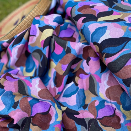 Tkanina sukienkowa w duże wzory