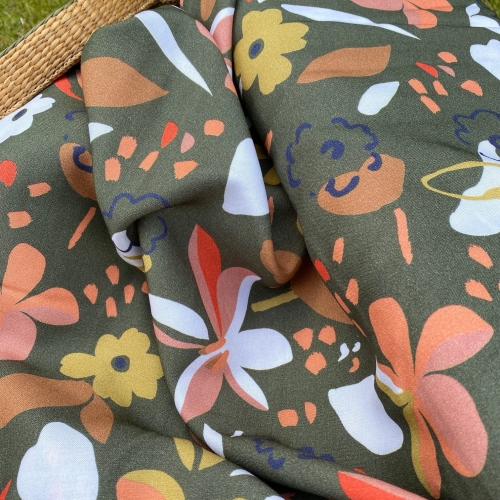 Wiskoza w duże wzory