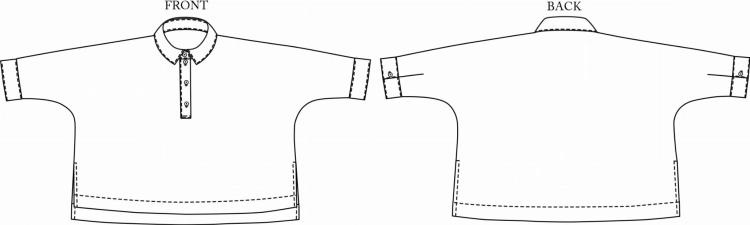 Wykrój na koszulę oversize