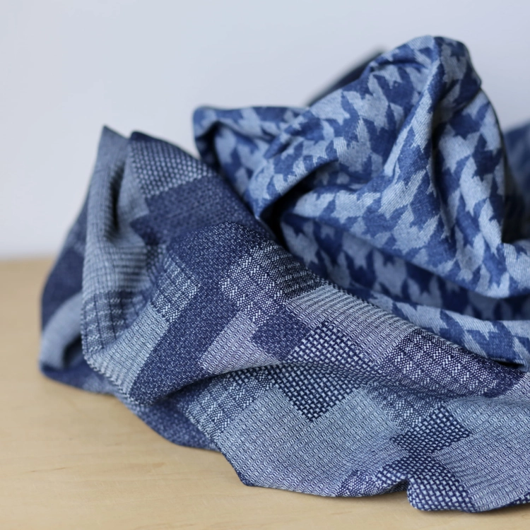 Jeans bawełniany patchwork