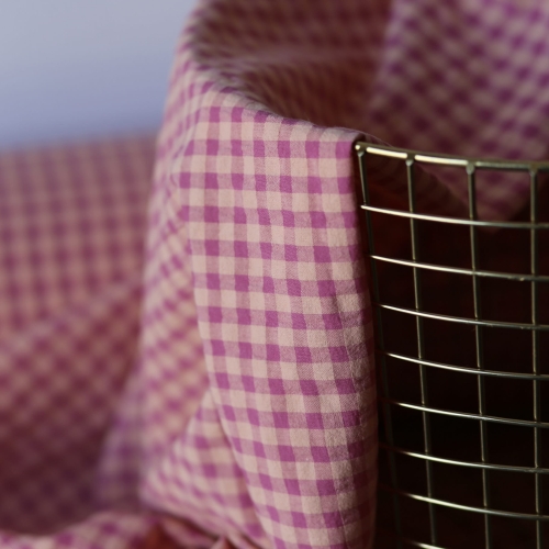 Tkanina w kratkę Vichy różową