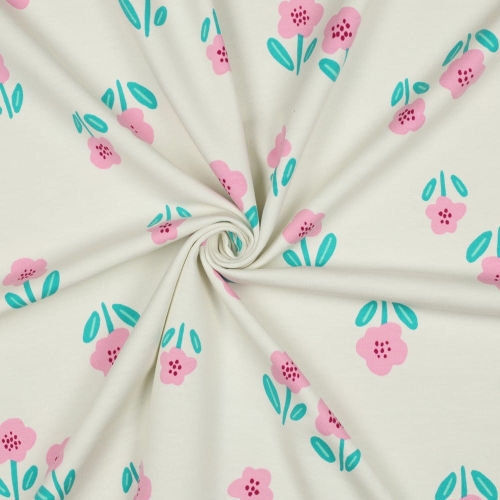 dzianina w kolorowe kwiaty