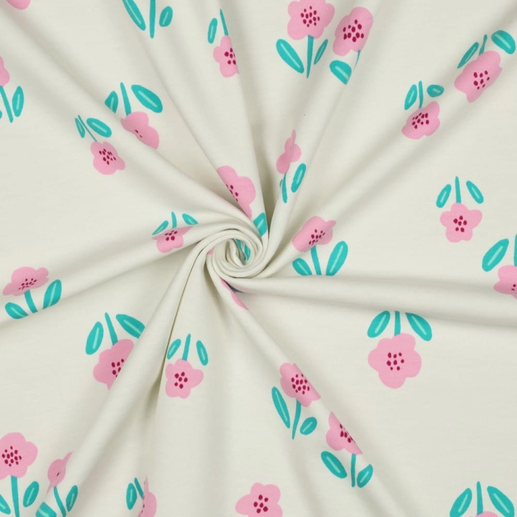 dzianina w kolorowe kwiaty