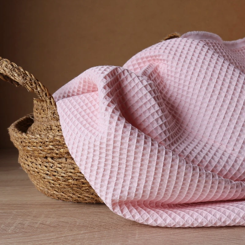 Tkanina Wafel - Jasnoróżowy